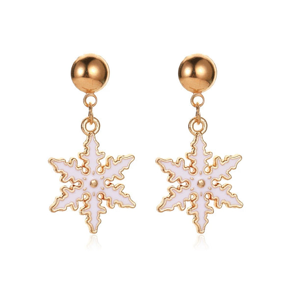 Women's Festive Alloy Geometric Christmas Tree Snowflake Pumpkin And Rainbow Electroplated Earrings Holiday Gift