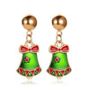Women's Festive Alloy Geometric Christmas Tree Snowflake Pumpkin And Rainbow Electroplated Earrings Holiday Gift