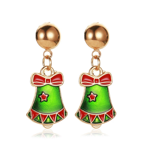 Women's Festive Alloy Geometric Christmas Tree Snowflake Pumpkin And Rainbow Electroplated Earrings Holiday Gift