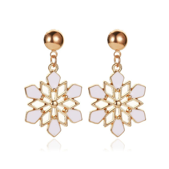 Women's Festive Alloy Geometric Christmas Tree Snowflake Pumpkin And Rainbow Electroplated Earrings Holiday Gift