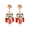 Women's Festive Alloy Geometric Christmas Tree Snowflake Pumpkin And Rainbow Electroplated Earrings Holiday Gift
