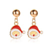 Women's Festive Alloy Geometric Christmas Tree Snowflake Pumpkin And Rainbow Electroplated Earrings Holiday Gift