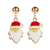 Women's Festive Alloy Geometric Christmas Tree Snowflake Pumpkin And Rainbow Electroplated Earrings Holiday Gift