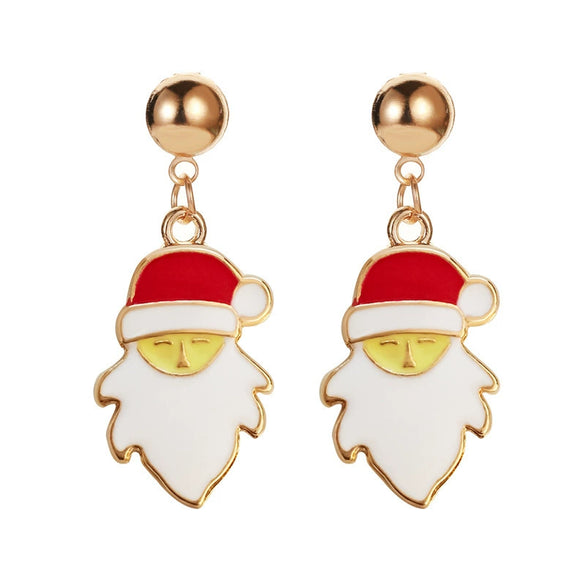 Women's Festive Alloy Geometric Christmas Tree Snowflake Pumpkin And Rainbow Electroplated Earrings Holiday Gift