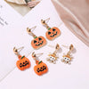 Women's Festive Alloy Geometric Christmas Tree Snowflake Pumpkin And Rainbow Electroplated Earrings Holiday Gift