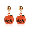 Women's Festive Alloy Geometric Christmas Tree Snowflake Pumpkin And Rainbow Electroplated Earrings Holiday Gift
