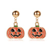 Women's Festive Alloy Geometric Christmas Tree Snowflake Pumpkin And Rainbow Electroplated Earrings Holiday Gift