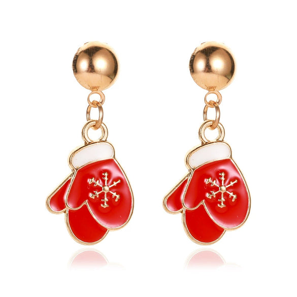 Women's Festive Alloy Geometric Christmas Tree Snowflake Pumpkin And Rainbow Electroplated Earrings Holiday Gift
