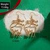 Women's Festive Alloy Hollow Bell Santa And Reindeer Geometric Hook Earrings With Irregular Personality Design