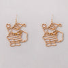 Women's Festive Alloy Hollow Bell Santa And Reindeer Geometric Hook Earrings With Irregular Personality Design