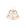 Women's Festive Alloy Hollow Bell Santa And Reindeer Geometric Hook Earrings With Irregular Personality Design