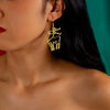 Women's Festive Alloy Hollow Bell Santa And Reindeer Geometric Hook Earrings With Irregular Personality Design