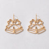 Women's Festive Alloy Hollow Bell Santa And Reindeer Geometric Hook Earrings With Irregular Personality Design