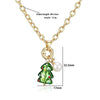 Women's Festive Cartoon Christmas Tree And Snowman Glass Pendant Necklace With Copper Chain And Plated Finish