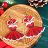 Women's Festive Geometric Printed Acrylic Earrings Fashion Statement Jewelry For Holiday Party Wear