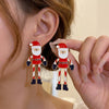 Women's Festive Santa Character Asymmetrical Stud Earrings Alloy Electroplated Design With Stainless Steel Posts