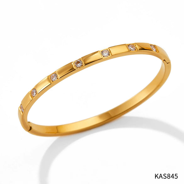 Women's Fine Zircon Stainless Steel Electroplated Bracelet