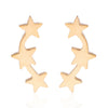 Women’s Five Pointed Star Stainless Steel Stud Earrings With Electroplated Finish Wholesale Jewelry