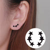 Women’s Five Pointed Star Stainless Steel Stud Earrings With Electroplated Finish Wholesale Jewelry