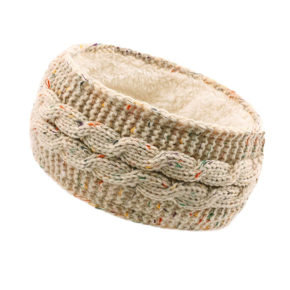 Women's Fleecelined Knitted Winter Headband Warm Ear Warmer Sports Hair Accessory