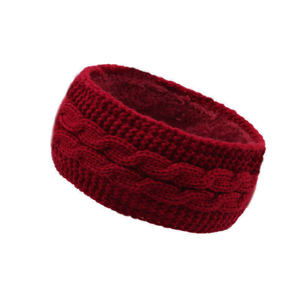 Women's Fleecelined Knitted Winter Headband Warm Ear Warmer Sports Hair Accessory