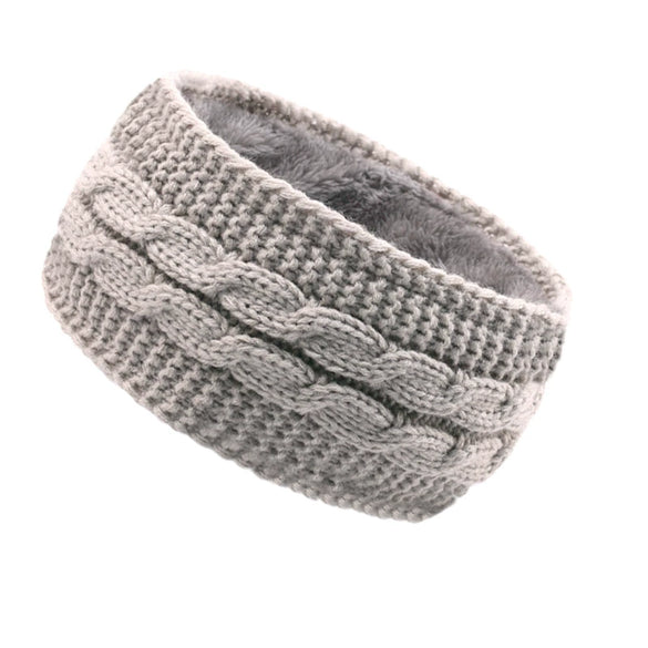 Women's Fleecelined Knitted Winter Headband Warm Ear Warmer Sports Hair Accessory