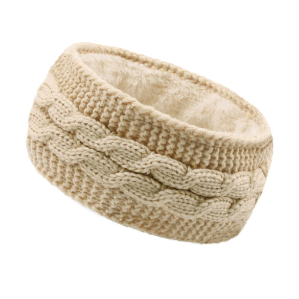 Women's Fleecelined Knitted Winter Headband Warm Ear Warmer Sports Hair Accessory
