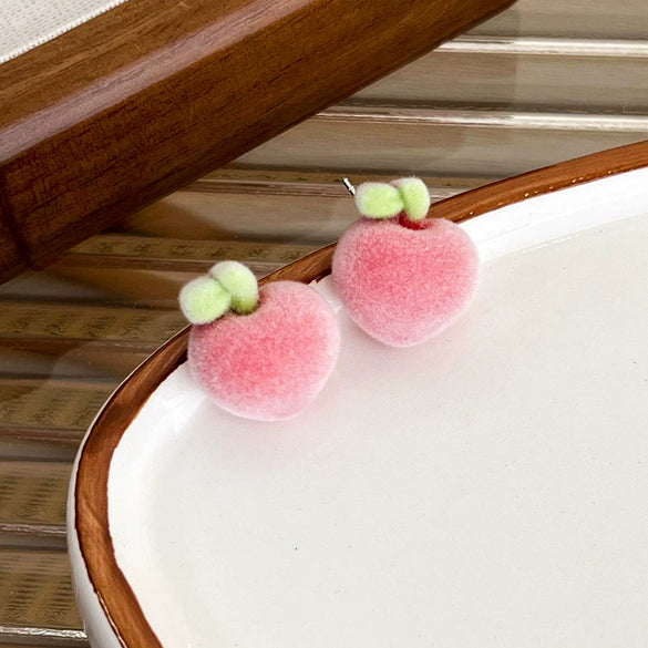 Women's Flocking Fruit Plastic Resin Earrings