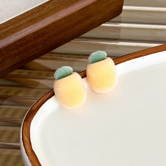 Women's Flocking Fruit Plastic Resin Earrings