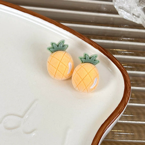 Women's Flocking Fruit Plastic Resin Earrings