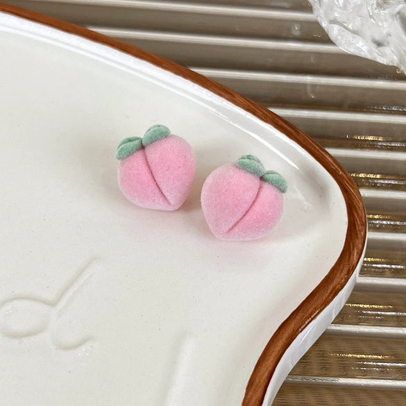 Women's Flocking Fruit Plastic Resin Earrings