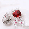Women's Floral Copper Brooch With Zircon Accents Electroplated Fashion Pin For Clothing Accessories