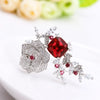 Women's Floral Copper Brooch With Zircon Accents Electroplated Fashion Pin For Clothing Accessories