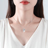 Women's Floral Copper Necklace With Zircon And Pearl Pendant Electroplated Minimalist Jewelry Wholesale