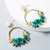 Women's Floral Crystal Earrings With Alloy Flower Design And Soft Clay Pearl Detail