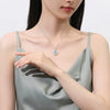 Women's Floral Emerald Diamond Pendant Necklace S925 Sterling Silver Geometric Style Cross Chain