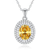 Women's Floral Emerald Diamond Pendant Necklace S925 Sterling Silver Geometric Style Cross Chain