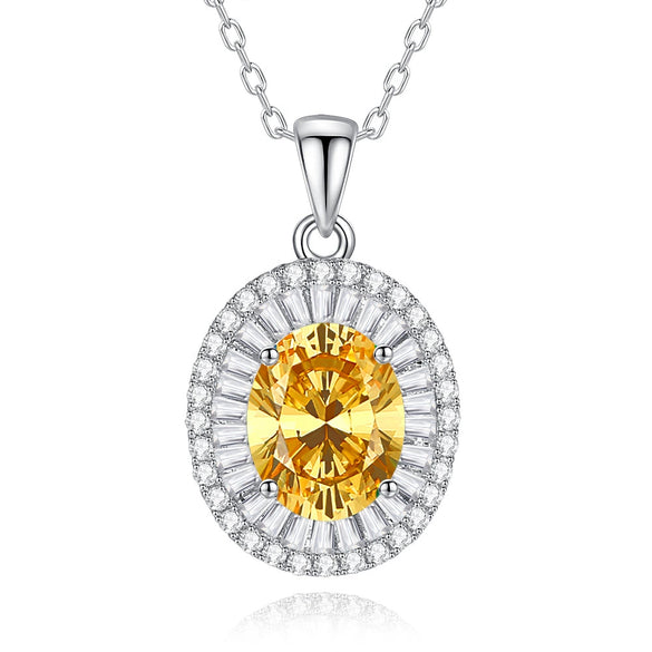 Women's Floral Emerald Diamond Pendant Necklace S925 Sterling Silver Geometric Style Cross Chain