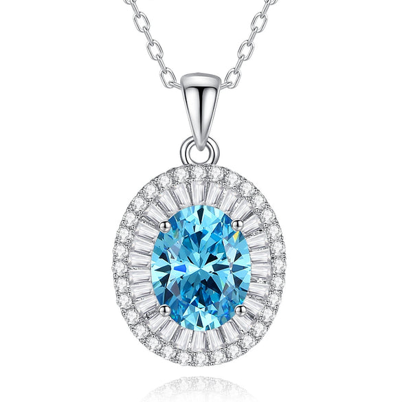 Women's Floral Emerald Diamond Pendant Necklace S925 Sterling Silver Geometric Style Cross Chain