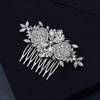 Women's Floral Pearl And Rhinestone Hair Comb Metal Bridal Headpiece For Weddings And Photography Elegant Decorative Hair Accessory