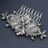 Women's Floral Pearl And Rhinestone Hair Comb Metal Bridal Headpiece For Weddings And Photography Elegant Decorative Hair Accessory