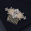 Women's Floral Pearl And Rhinestone Hair Comb Metal Bridal Headpiece For Weddings And Photography Elegant Decorative Hair Accessory