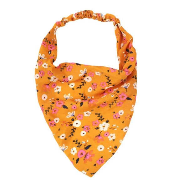 Women's Floral Plaid Geometric Chiffon Fabric Hair Band Triangle Turban Headband Fashion Hair Accessory