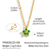 Women’s Floral Zircon Pendant Necklace With Vacuum Gold Plated Stainless Steel Chain Lobster Clasp And Extension Chain
