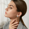 Women's Flower Copper Earrings With Electroplated Finish And Zircon Accents Fashion Jewelry Wholesale