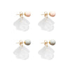 Women's Flower Drop Earrings With Frosted Beads And Acrylic Petals Copper Ear Studs Simple Fashion Jewelry