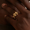Women's Flower Geometric Stainless Steel Ring With Electroplating Nonfading Jewelry