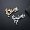 Women's Flower Pearl Brooch Copper Electroplated Floral Corsage Pin With Zircon Inlay Fashion Clothing Accessory