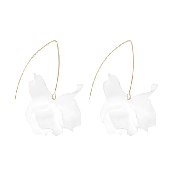 Womens Flower Plating Alloy  Resin Earrings Nhmd120755