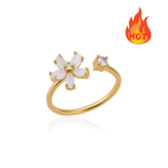 Women's Flower Ring Copper Electroplating Design